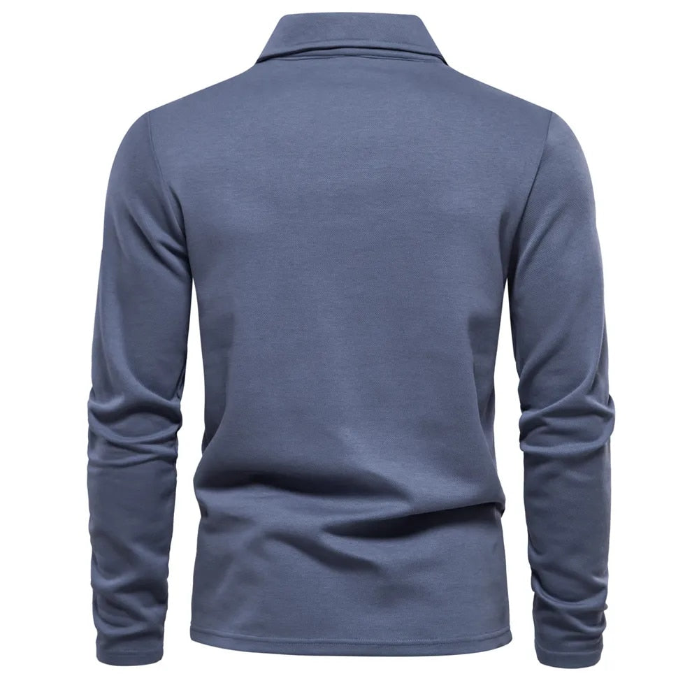 EMILIO - Camisa casual de manga larga con cuello para hombre