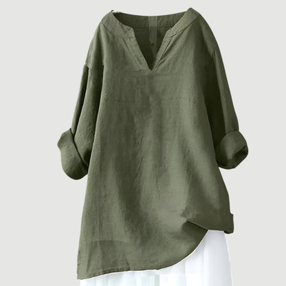 Túnica de mujer con escote en V y corte holgado – FAUSTINA