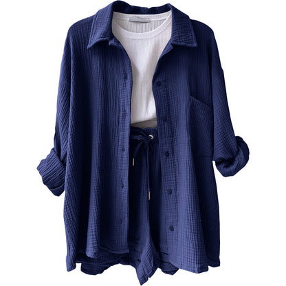 Conjunto casual de dos piezas para mujer con top y pantalón – FÉIA