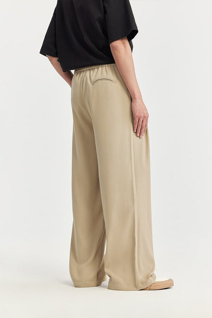 EMILIO – Pantalones anchos de lino de corte relajado con cordón ajustable para hombre