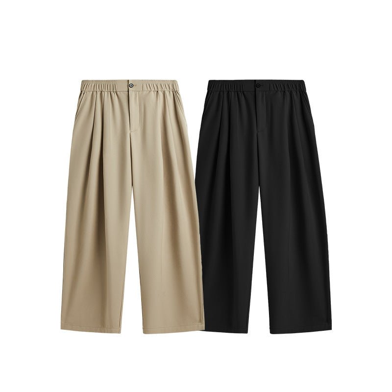 EMILIO – Pantalones anchos de lino de corte relajado con cordón ajustable para hombre