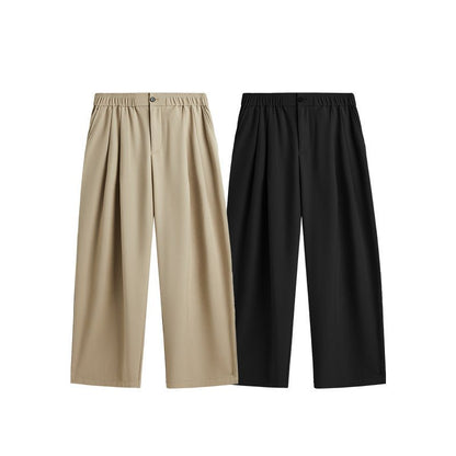 EMILIO – Pantalones anchos de lino de corte relajado con cordón ajustable para hombre