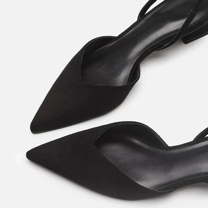 Zapatos de tacón fino con diseño slingback y punta afilada – LORENA