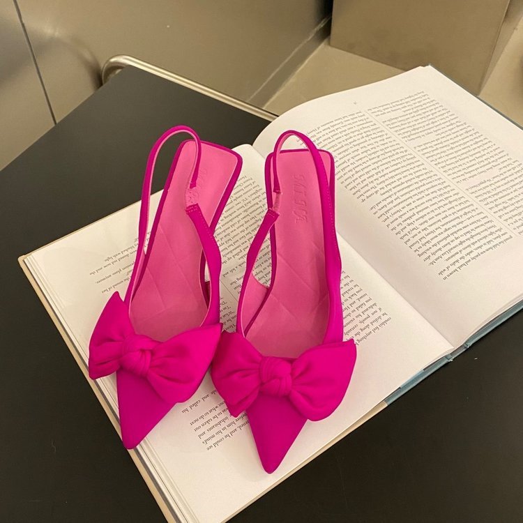 Zapatos de tacón elegantes para mujer con lazo decorativo – GIULIANA BOW