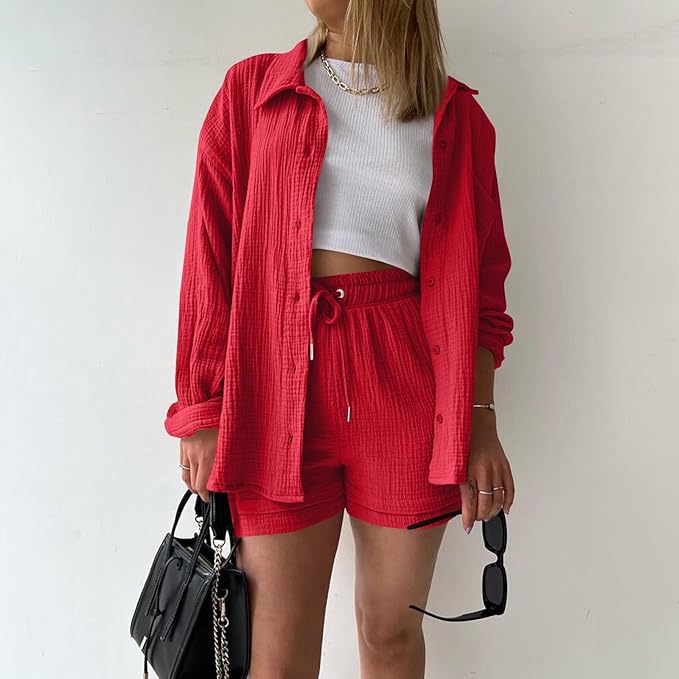 Conjunto de dos piezas en algodón para mujer, estilo relajado y elegante – LUNARIA