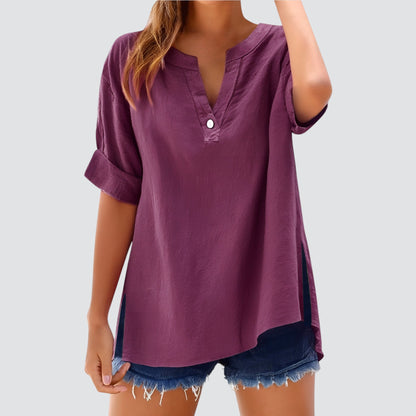 Túnica holgada de mujer con escote en V – MIRETTE