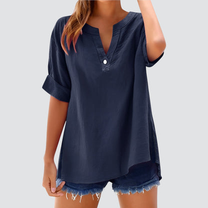 Túnica holgada de mujer con escote en V – MIRETTE