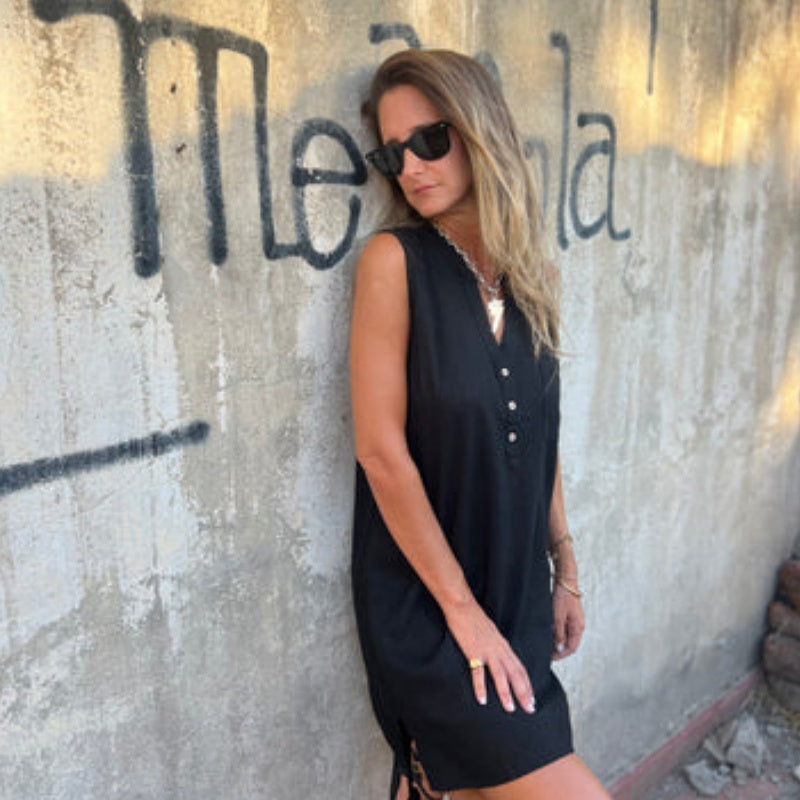 Vestido de verano con efecto lino y corte suelto – NOORA