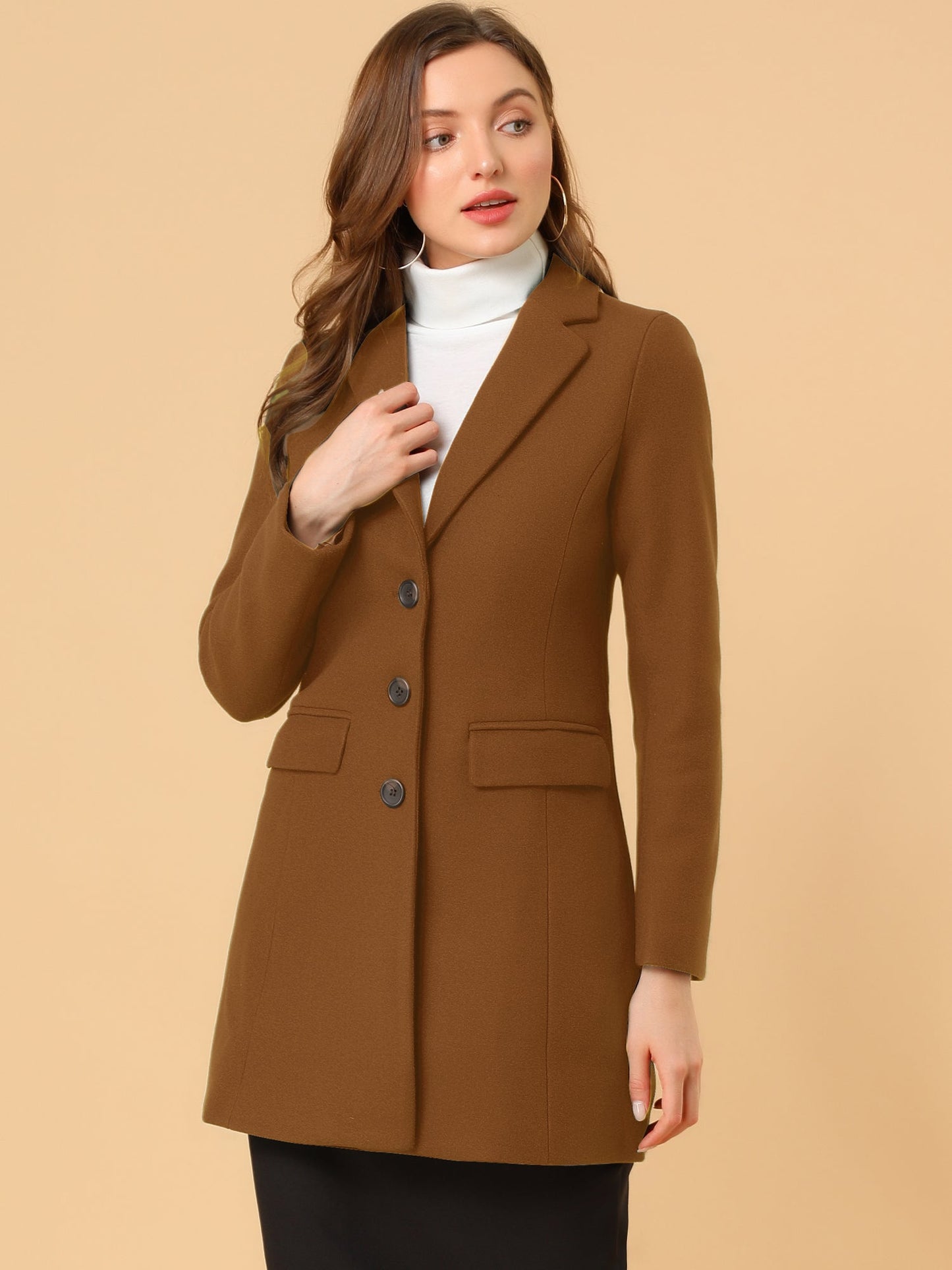 Abrigo de invierno para mujer con solapa clásica – LIVARA