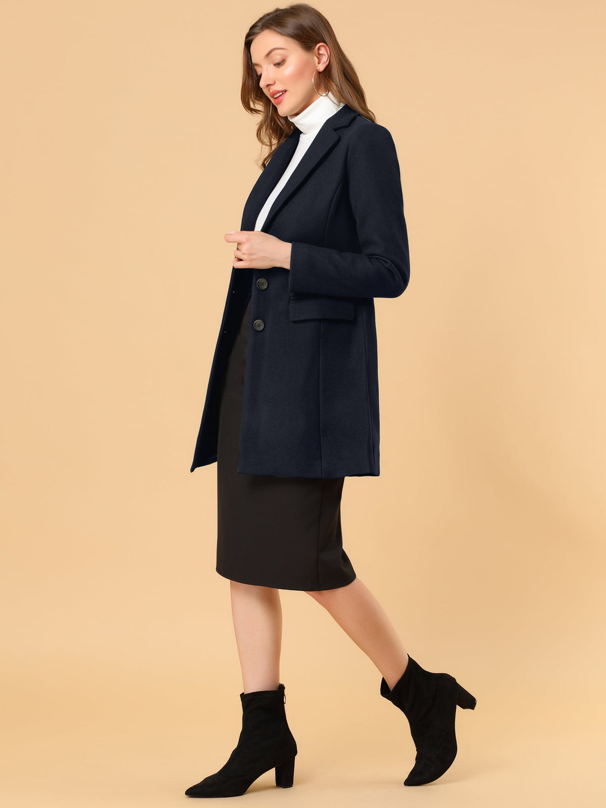 Abrigo de invierno para mujer con solapa clásica – LIVARA