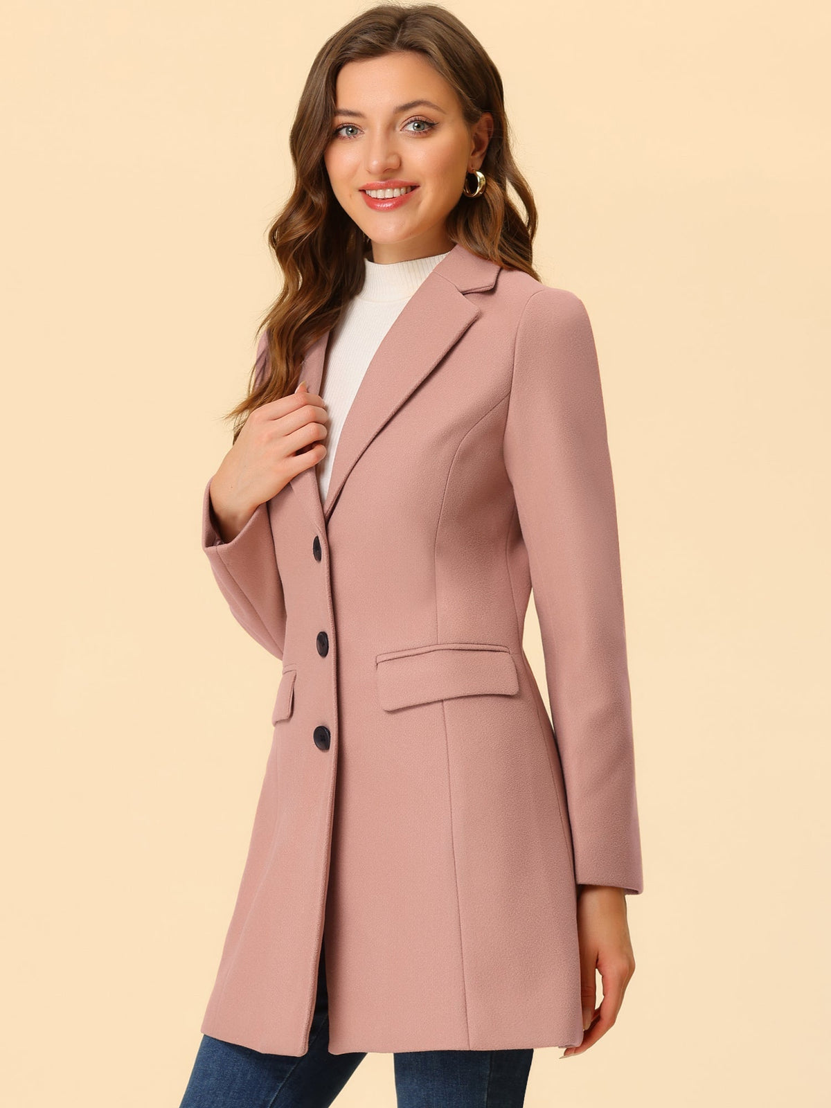Abrigo de invierno para mujer con solapa clásica – LIVARA