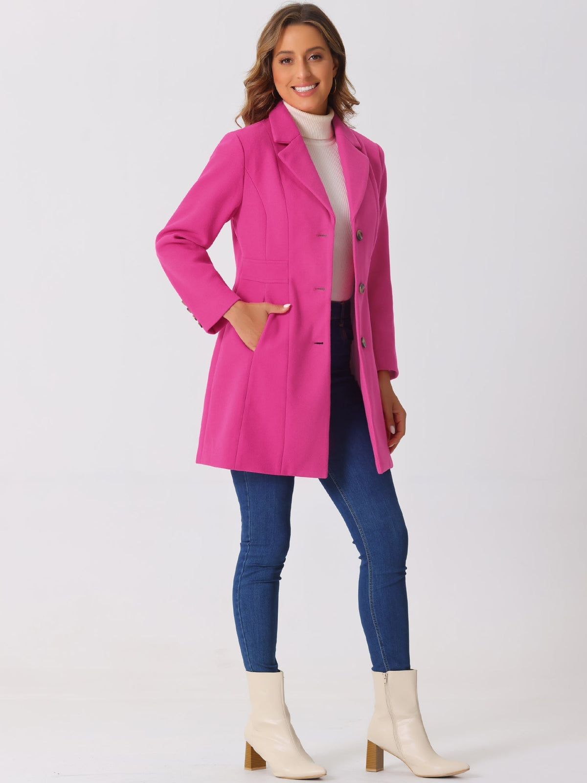 Abrigo largo de invierno para mujer con cierre de botones – ISABELÉA