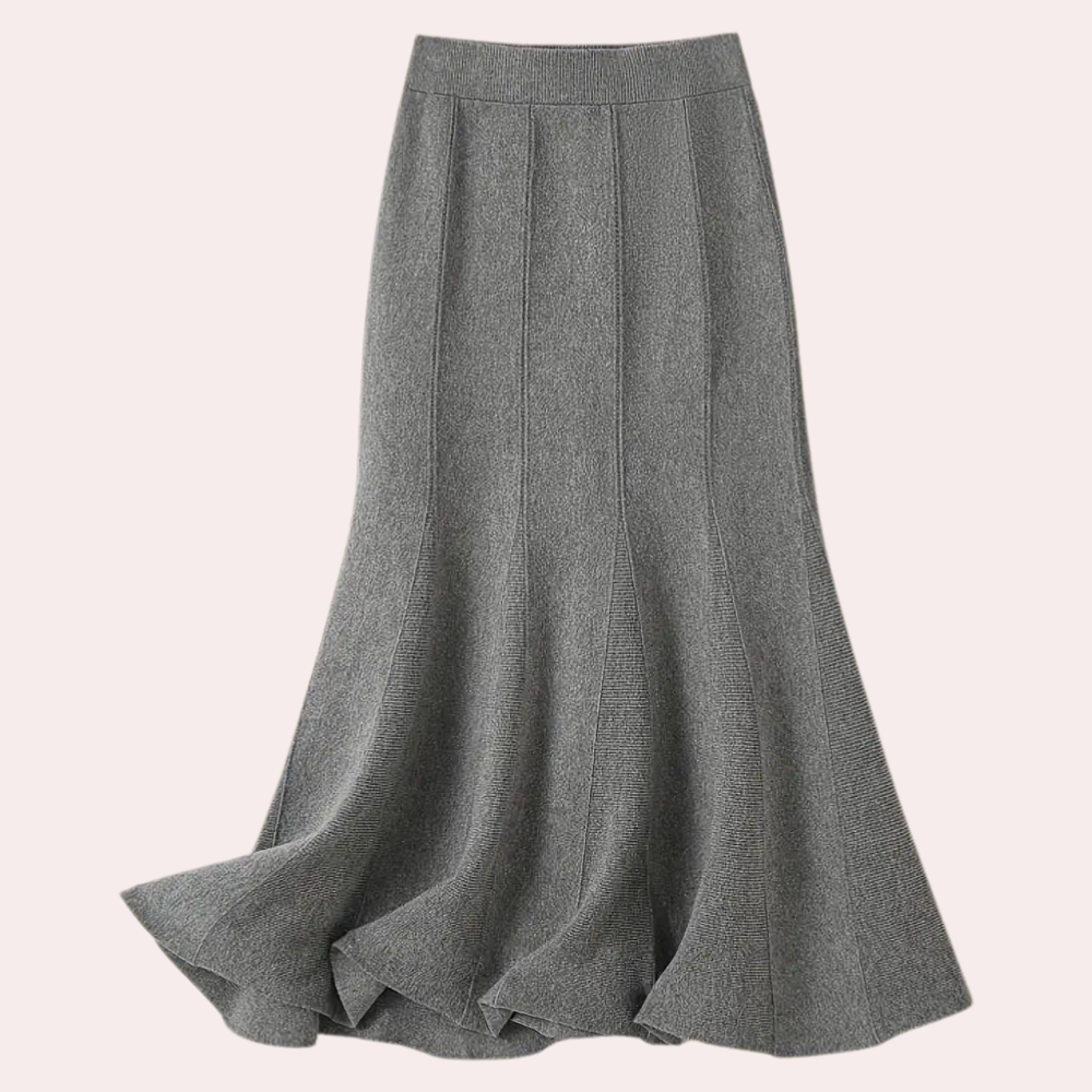 ELENA - Falda maxi de punto con cintura alta para mujer