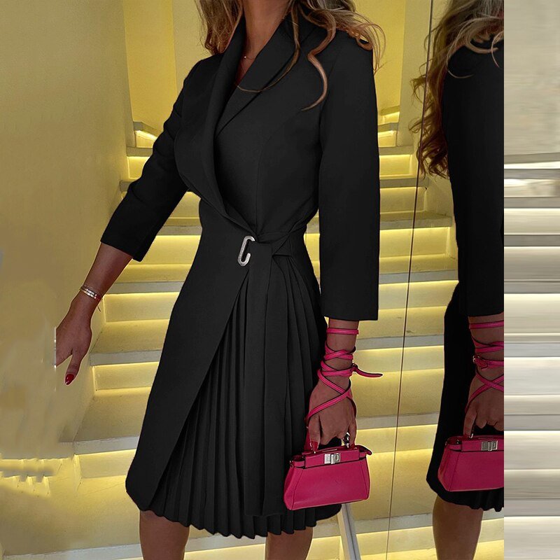 Vestido tipo blazer entallado con estilo elegante y moderno – VELARIA