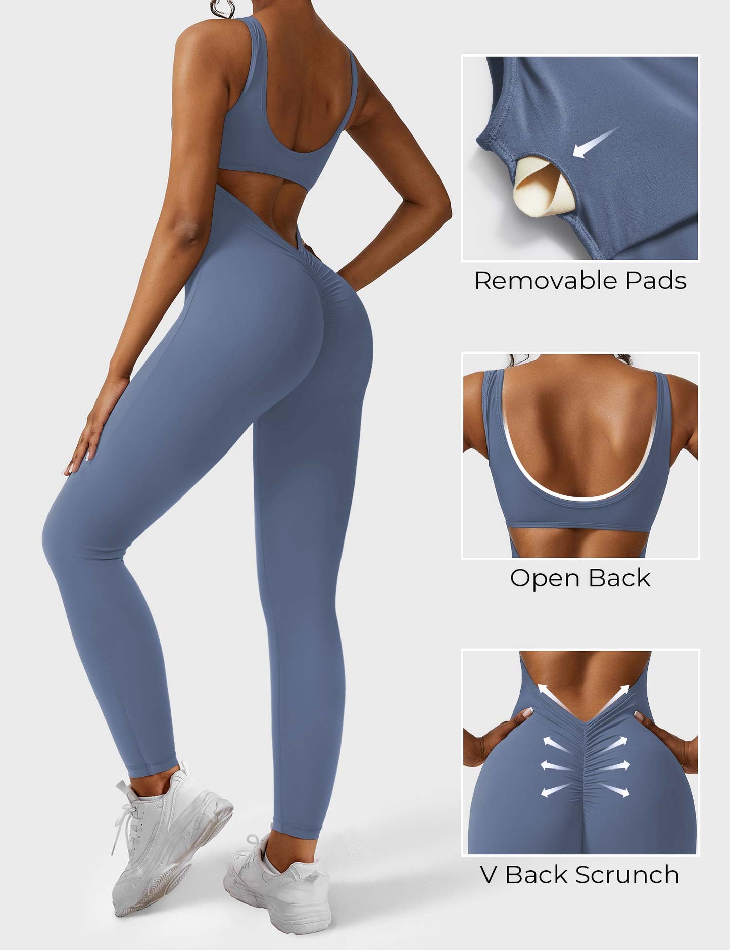 Elara – Mono elegante con espalda en V para mujer